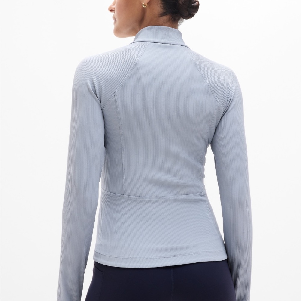 Athleta Salutation Ribbed Jacket 2.0-Blue Star-Size: XL NWT yoga travel active - Picture 3 of 6